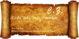 Czégényi Zdenka névjegykártya